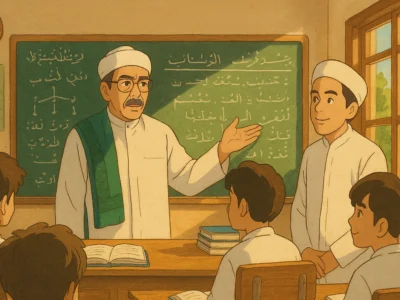 Ilustrasi Abuya Hasan mengajar ilmu Nahwu
