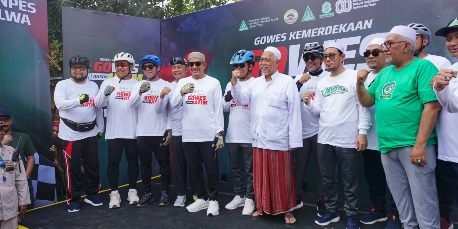Abuya Zein & Habib Segaf Ikut Pimpin Gowes Kemerdekaan Jatim, PW Ansor Harap Jadi Pemersatu Umat
